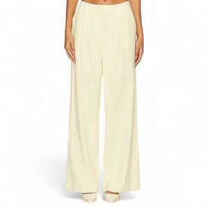 NWT Lioness Butter Yellow Leo Pant Size L Linen Cotton Wide Leg Trousers